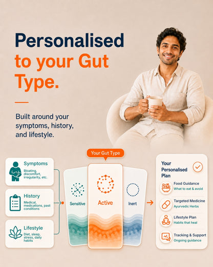 gCODE personalised gut type plan — Sensitive, Active or Inert gut type assessment