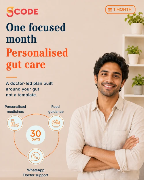 gCODE 1 Month Gut Rebuild plan with personalised medicines and food guidance