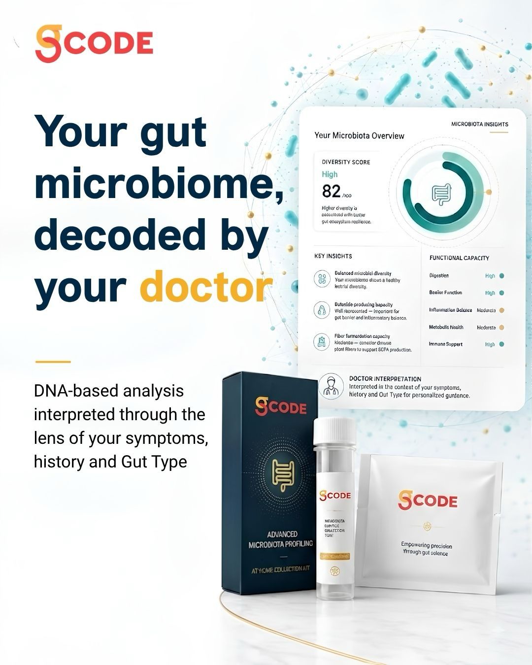 gCODE Advanced Microbiota Profiling at-home gut test kit