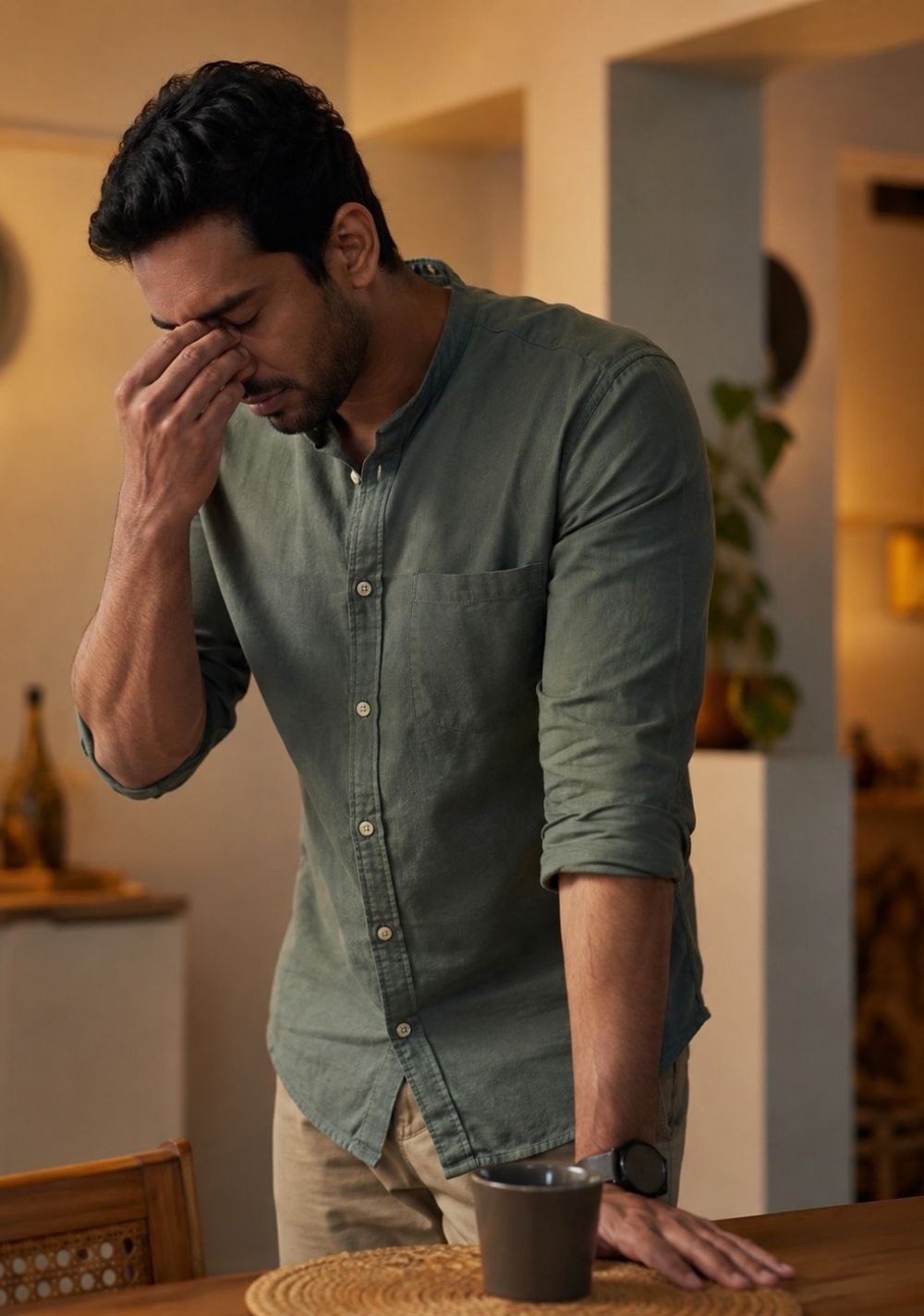 Man experiencing stress and gut health symptoms treated at gCODE Health Ayurveda clinic